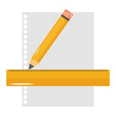 kalem ve kural ile defter kağıt levha