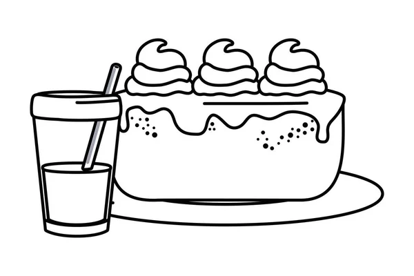 甜和美味的蛋糕设计 — 图库矢量图片