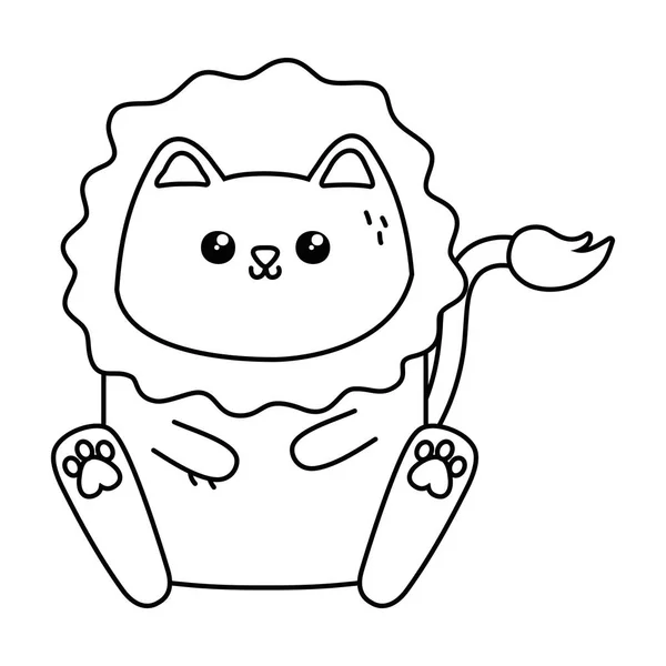 Kawaii av lejon tecknad design — Stock vektor