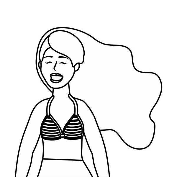 Дівчина з літнім дизайном купальників — стоковий вектор