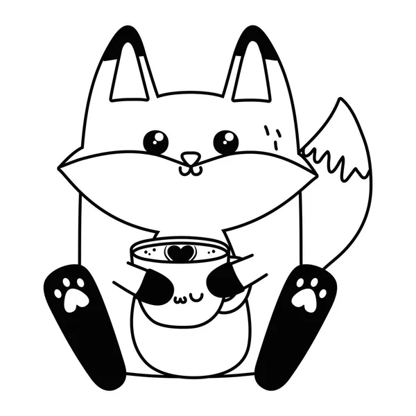 Kawaii de diseño de dibujos animados de zorro — Vector de stock
