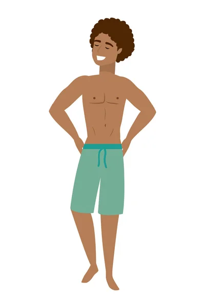 Garçon avec conception de maillots de bain d'été — Image vectorielle