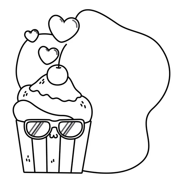 Kawaii z Muffin Cartoon Design — Wektor stockowy