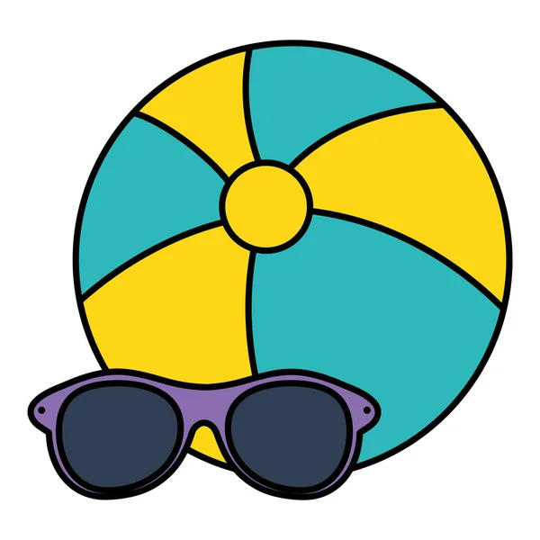 Beach balloon with sunglasses accessory — Stock Vector