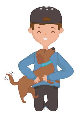 Köpek karikatür tasarımı ile çocuk