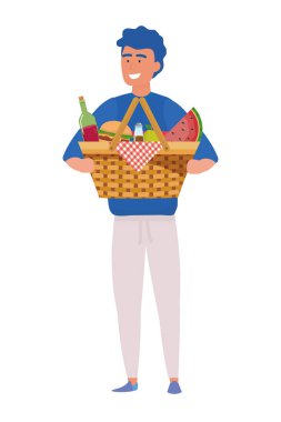 Erkek karikatür piknik tasarımı