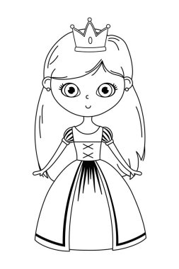 İzole ortaçağ prenses tasarım vektör illüstrasyon