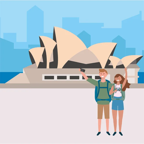 Opera House em design Sidney — Vetor de Stock