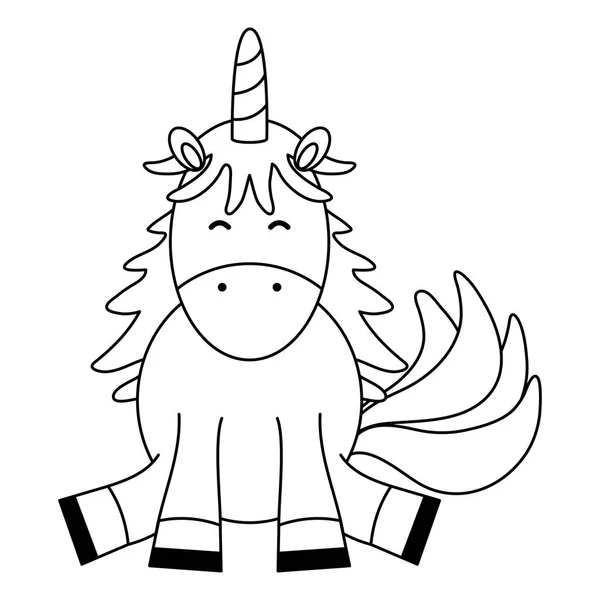 Carino adorabile personaggio fata unicorno — Vettoriale Stock
