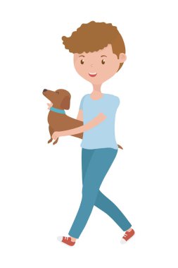 Köpek karikatür tasarımı ile çocuk