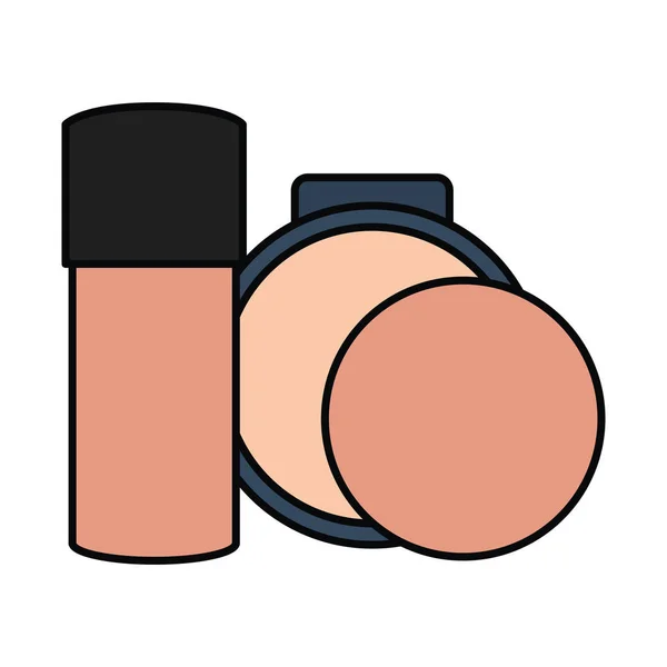 Blush maquillage avec bouteille — Image vectorielle