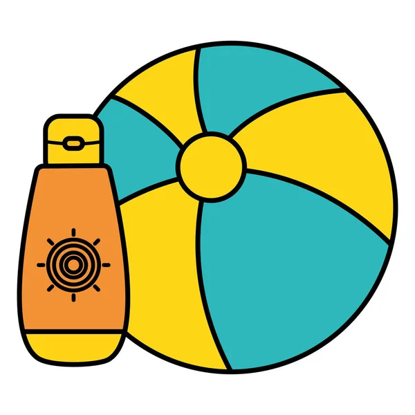 Strand ballon met zonne-Blocker icon — Stockvector