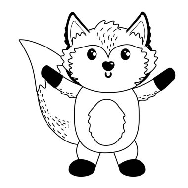 İzole tilki karikatür tasarım vektör