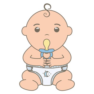 emzik ile sevimli küçük bebek çocuk