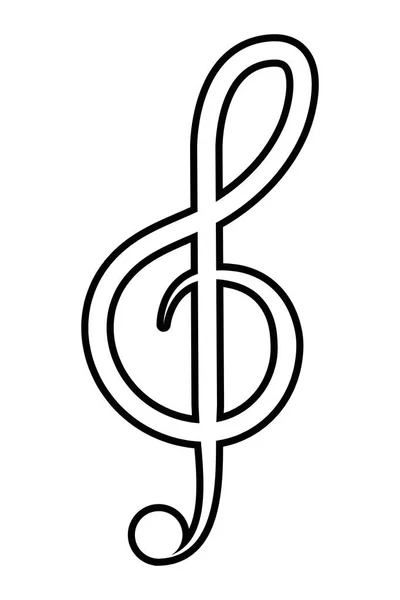 Isolierte Musik Note Silhouette Design — Stockvektor