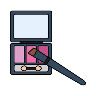 fırça ve ayna ile göz gölgeler çizim makyaj