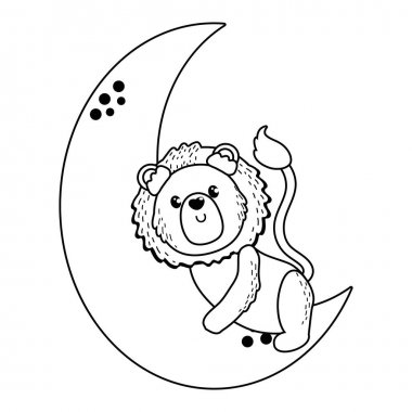 Aslan karikatür tasarım vektör illüstrasyon