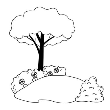 İzole soyut ve sezon ağacı tasarımı