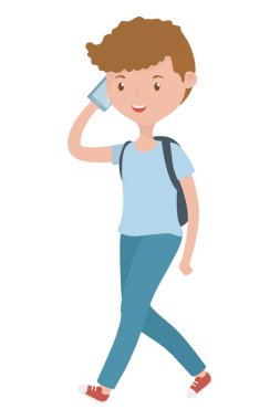 Çanta tasarımı ile adam karikatür