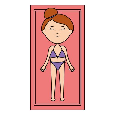 havlu bronzlaşma mayo ile güzel kadın