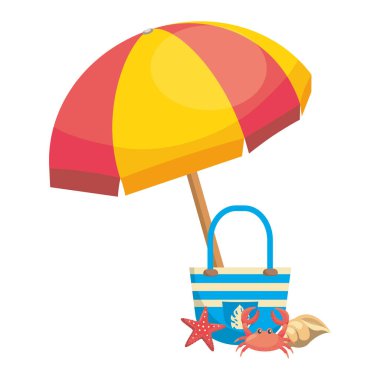 Yaz ve tatil simgesi set tasarım