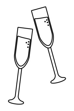 İzole şampanya bardak tasarım vektör Illustrator