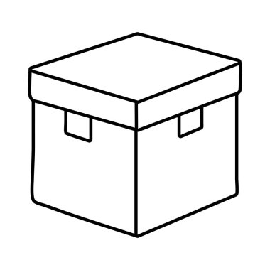 kapalı kutu simgesi siyah ve beyaz