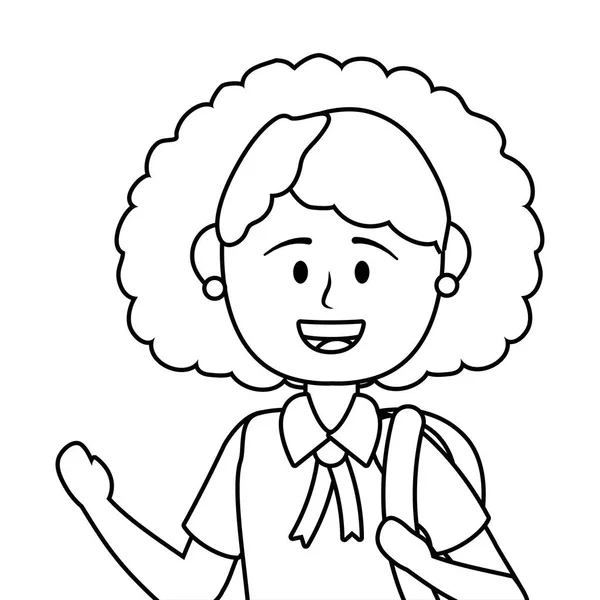 女童的学校设计矢量插画家 — 图库矢量图片