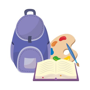 İzole çanta okul tasarım vektör illüstrasyon