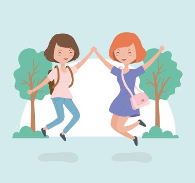 orman manzara atlama kutluyor mutlu genç kadın