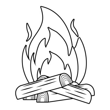 İzole ahşap alev tasarım vector Illustrator