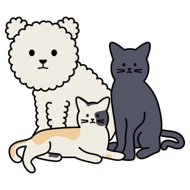 sevimli kediler ve köpek Maskotlar adorables karakterler