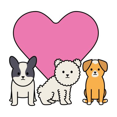 küçük köpekler süsler kalp ile Maskotlar