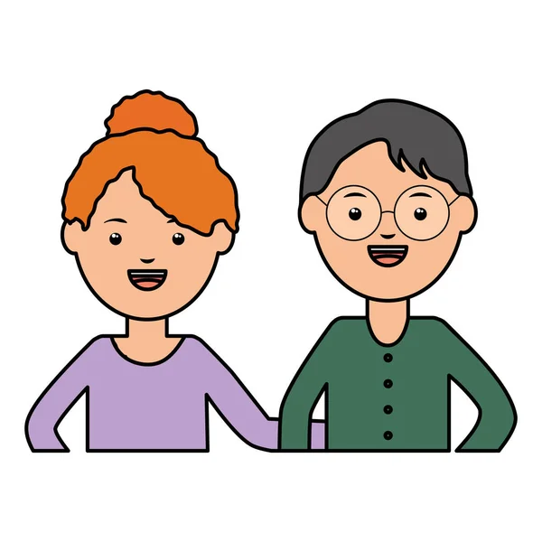 Young teachers couple education characters — Stock Vector
