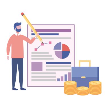 İllüstrasyon işadamı karikatür tasarım vektör