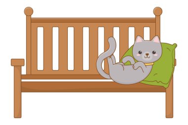 İzole kedi karikatür tasarım vektör