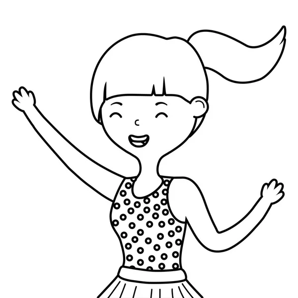 Tini lány rajzfilm design vektor illusztrátor — Stock Vector
