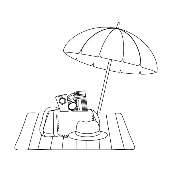 Vacances d'été relax dessin animé vecteur illustration — Image vectorielle