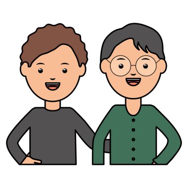 Genç erkek öğretmenler eğitim karakterleri