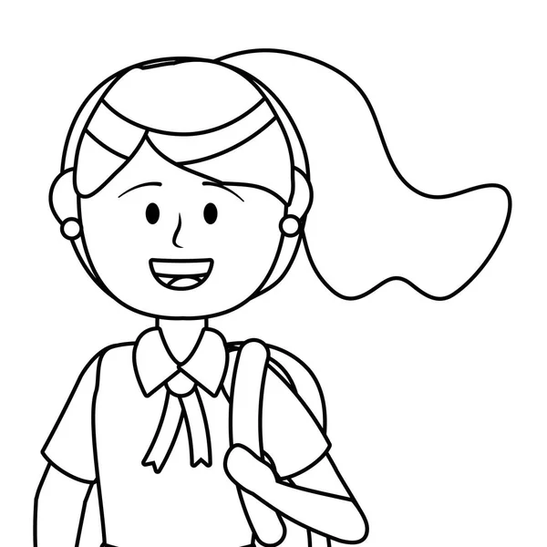 Chica niño de la escuela vector ilustrador de diseño — Archivo Imágenes Vectoriales