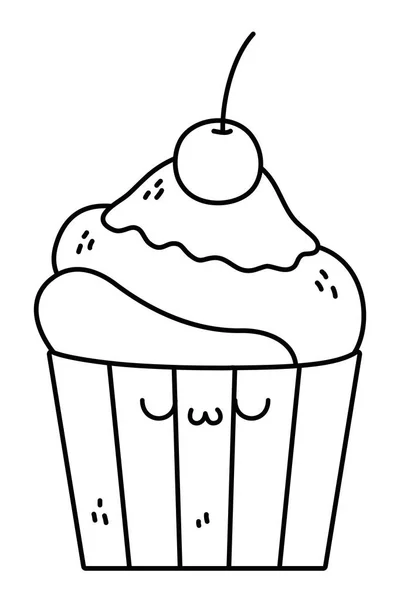 Kawaii z Muffin Cartoon Design — Wektor stockowy