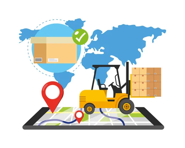 Entrega servicio de seguimiento envío logístico — Vector de stock