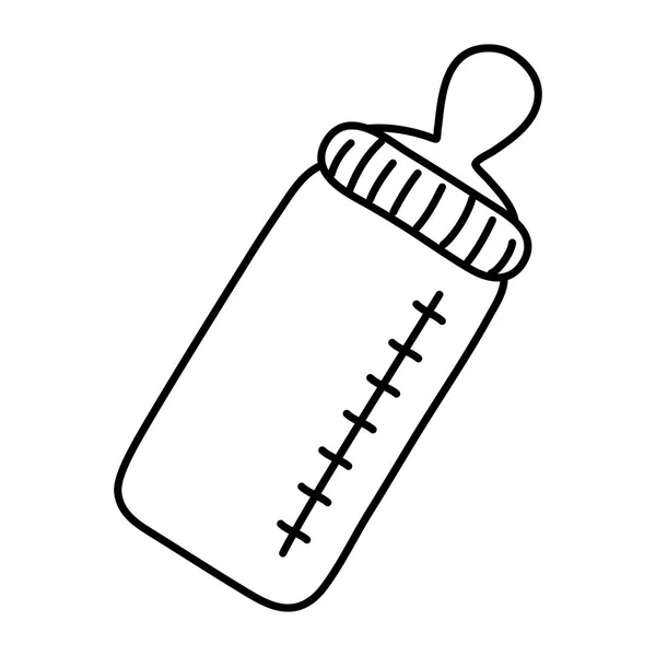 Icono de la botella de alimentación blanco y negro — Vector de stock