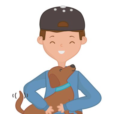 Köpek karikatür tasarımı ile çocuk