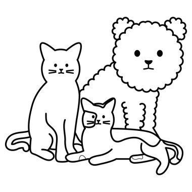 sevimli kediler ve köpek Maskotlar adorables karakterler