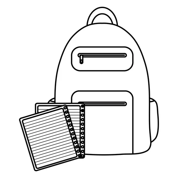 École de manuels scolaires avec cartable — Image vectorielle