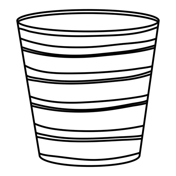 Керамический садовый горшок с полосками декоративные — стоковый вектор