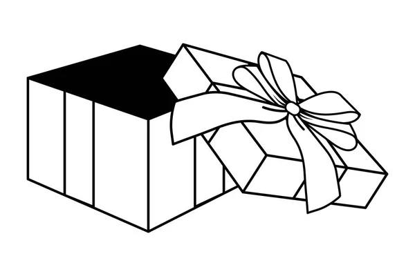 Pop Art Geschenkbox Cartoon in schwarz und weiß — Stockvektor