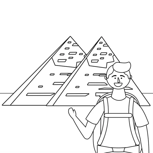 İzole Mısır piramitleri simge tasarımı — Stok Vektör