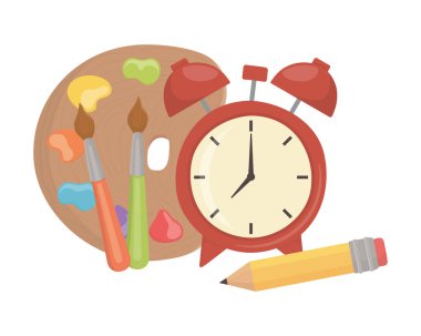 Saat ve okul malzemeleri tasarımı